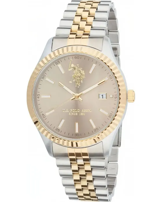 Male watch U.S. Polo Assn. Damian USP7238YG, Brown dial, Bracelet in Stainless Steel