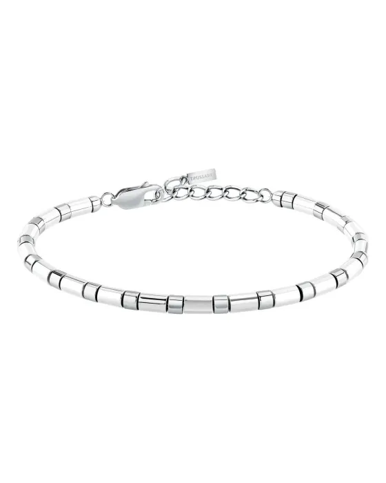 Βραχιόλι Trussardi T-Ceramic TJAXE07, Ανοξείδωτο ατσάλι / Κεραμικό, Ασημί
