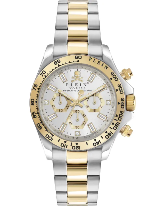 Ανδρικό ρολόι Philipp Plein Nobile Chronograph PWGHA0426, Ασημί καντράν, Μπρασελέ από Ανοξείδωτο ατσάλι