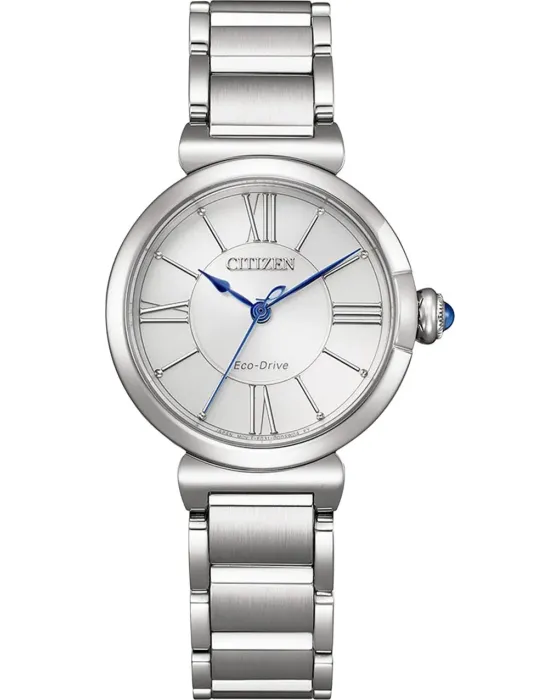 Γυναικείο ρολόι Citizen Eco-Drive Elegance EM1070-83A, Λευκό καντράν, Μπρασελέ από Ανοξείδωτο ατσάλι