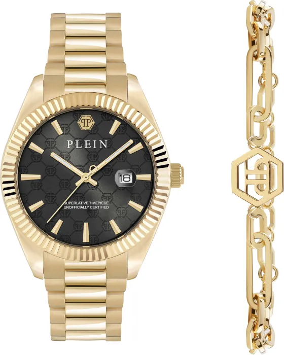 Male watch Philipp Plein Date Superlative Box Set PWDHA0426, Black dial, Bracelet in Stainless Steel