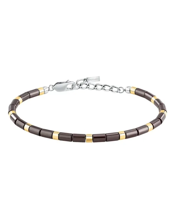 Βραχιόλι Trussardi T-Ceramic TJAXE05, Ανοξείδωτο ατσάλι / Κεραμικό, Μαύρο / Χρυσό
