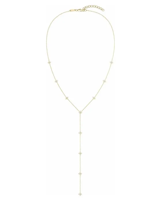 Necklace Κολιέ Rosefield Crystal Star JNDLG-J1357, Stainless steel, Gold