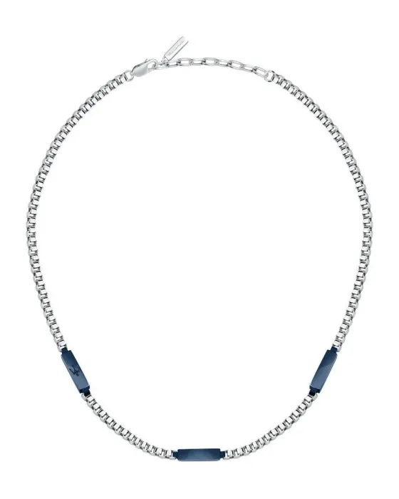 Κολιέ Maserati Iconic JM425AVD109, Ασημί / Μπλε