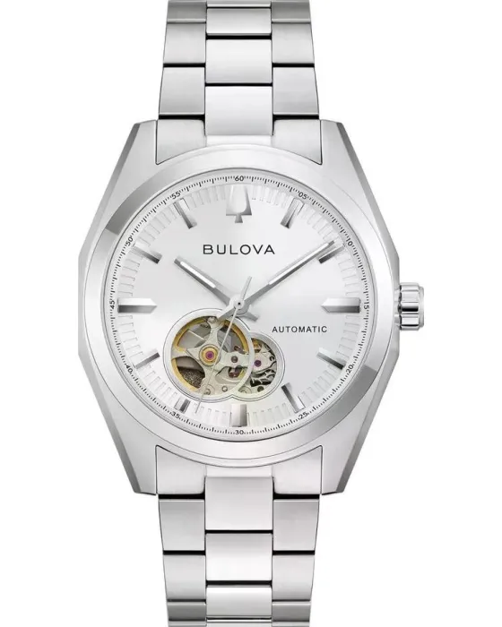 Ανδρικό ρολόι Bulova Surveyor Automatic 96A345, Ασημί καντράν, Μπρασελέ από Ανοξείδωτο ατσάλι