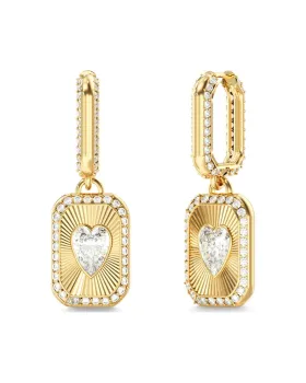 Σκουλαρίκια Guess Steel Crystal Love JUBE06354JWYGT/U