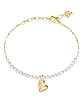 Guess Steel Golden Love Bracelet JUBB06455JWYGL