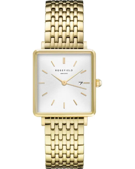 Female watch Rosefield The Boxy QWSG-Q09, Silver dial, Bracelet in Stainless Steel