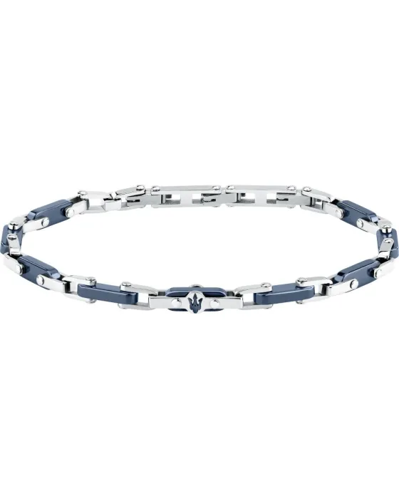 Βραχιόλι Maserati Ceramic JM226ATZ76, Ανοξείδωτο ατσάλι / Κεραμικό, Ασημί / Μπλε