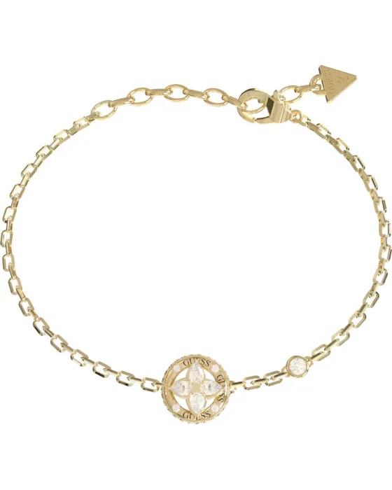 Bracelets Βραχιόλι Guess Steel Spinning Bloom JUBB06462JWYGL, Zircon, White