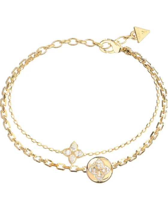 Bracelets Βραχιόλι Guess Steel Spinning Bloom JUBB06469JWYGL, Zircon, White