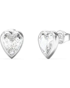 Σκουλαρίκια Guess Steel Crystal Love JUBE06361JWRHT/U