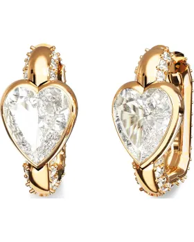 Σκουλαρίκια Guess Steel Crystal Love JUBE06365JWYGT/U