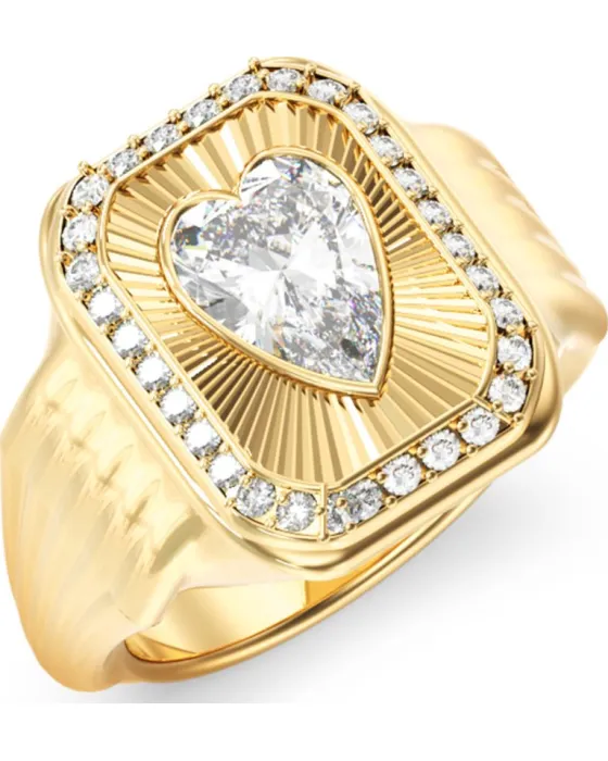 Γυναικείο ρολόι Δαχτυλίδι Guess Steel Crystal Love JUBR06356JWYG-No.56