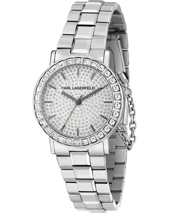 Women's watch Karl Lagerfeld Crystals R0553100506, Silver dial, Bracelet in Stainless Steel