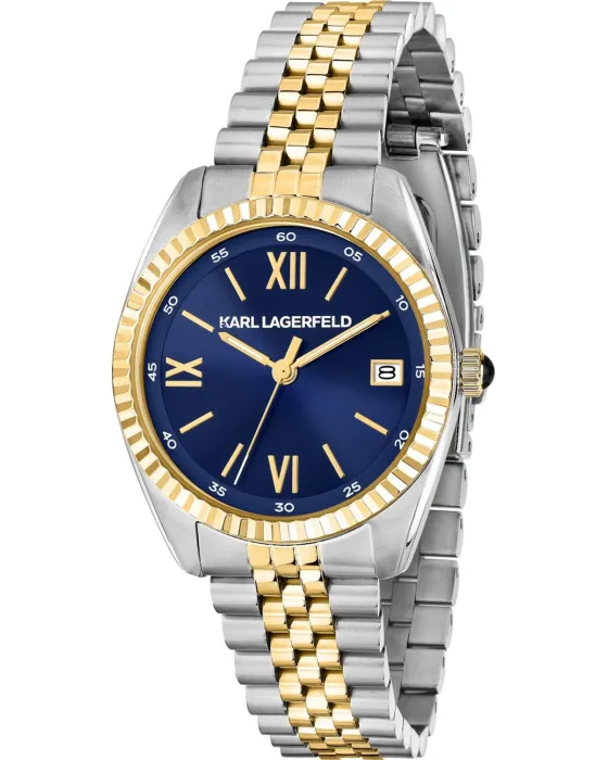 Γυναικείο ρολόι Karl Lagerfeld Timeless Code R0553108507, Μπλε καντράν, Μπρασελέ από Ανοξείδωτο ατσάλι