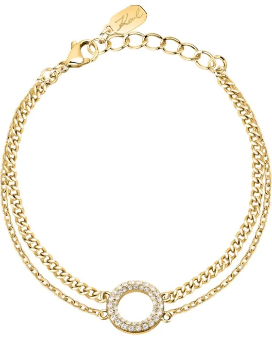 Βραχιόλια Βραχιόλι Karl Lagerfeld Crystals KLAYC56, Ανοξείδωτο ατσάλι, Χρυσό