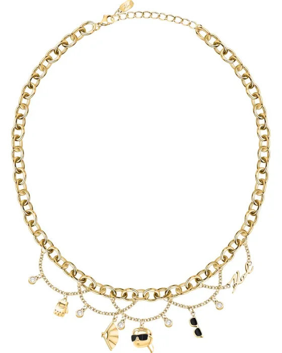 Necklace Κολιέ Karl Lagerfeld Charms KLAYD01, Stainless steel, Gold