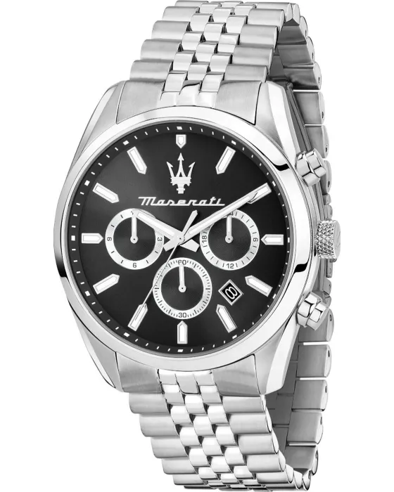 Men's watch Maserati Attrazione Chronograph R8853151022, Black dial, Bracelet in Stainless Steel