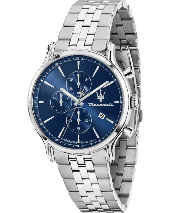 Male watch Maserati Epoca Slim Chronograph R8873618039, Blue dial, Bracelet in Stainless Steel
