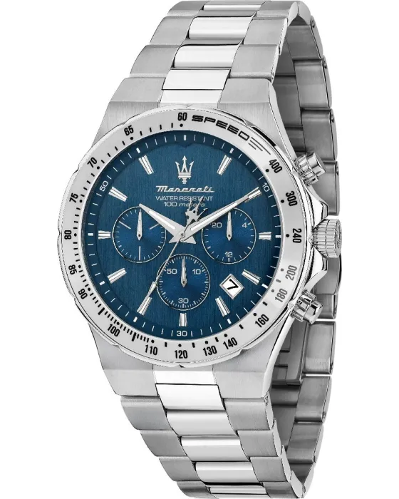 Male watch Maserati Sfida Chronograph R8873640029, Blue dial, Bracelet in Stainless Steel