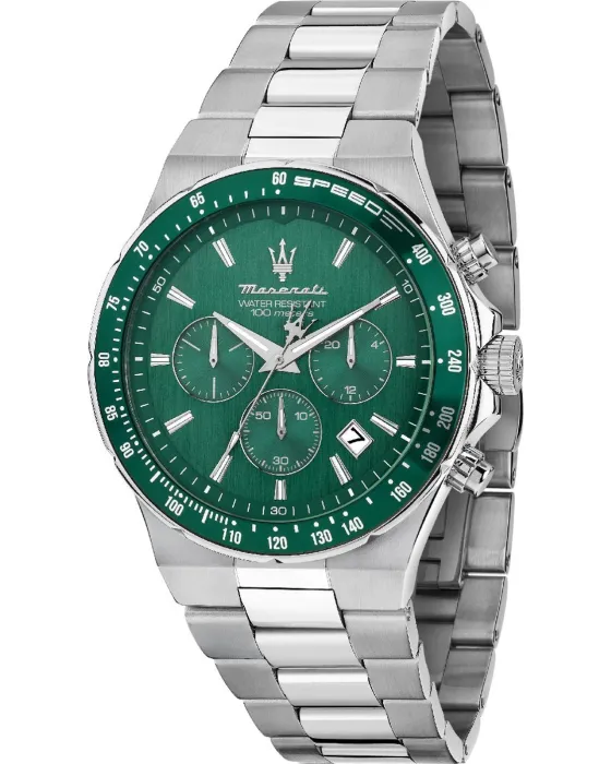 Male watch Maserati Sfida Chronograph R8873640030, Green dial, Bracelet in Stainless Steel