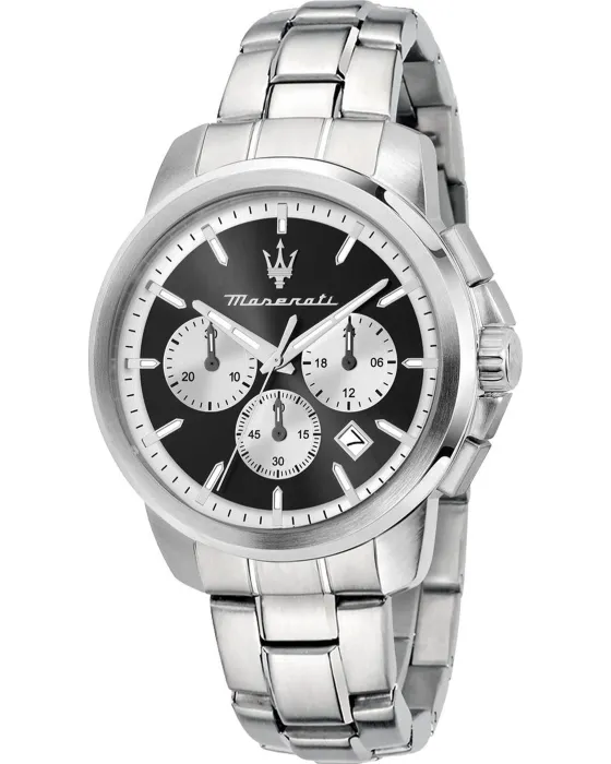 Men's watch Maserati Successo Chronograph R8873621052, Black dial, Bracelet in Stainless Steel