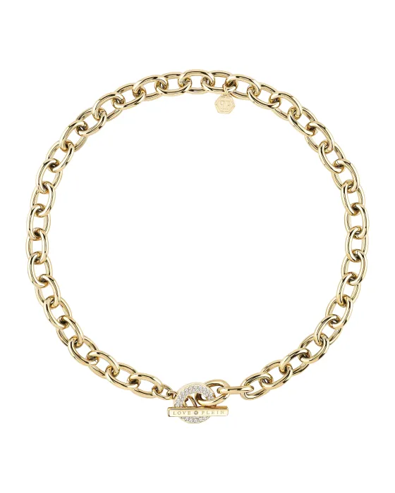 Necklace Κολιέ Philipp Plein Eternal Crystals PJ2HA05NU, Stainless steel, Gold