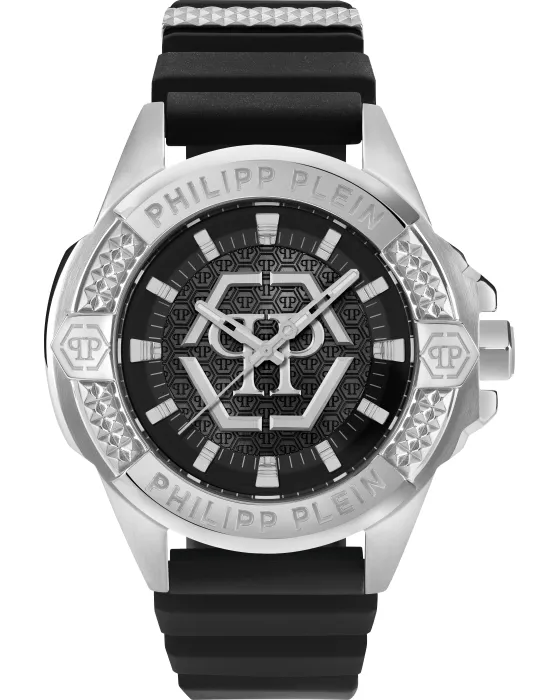 Ανδρικό ρολόι Philipp Plein Majesty PWBHA0126, Μαύρο καντράν, Λουρί από Καουτσούκ