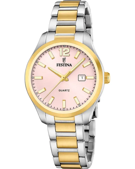Men's watch Festina Classic F20739 / 2, Pink dial, Bracelet in Stainless Steel
