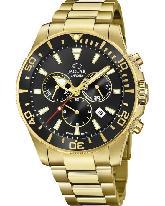 Ανδρικό ρολόι Jaguar Executive Chronograph J864 / 3, Μαύρο καντράν, Μπρασελέ από Ανοξείδωτο ατσάλι