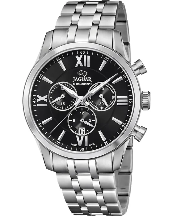 Ανδρικό ρολόι Jaguar Executive Chronograph J963 / 4, Μαύρο καντράν, Μπρασελέ από Ανοξείδωτο ατσάλι