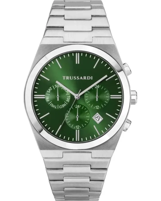Ανδρικό ρολόι Trussardi T-Milano R2453175010, Πράσινο καντράν, Μπρασελέ από Ανοξείδωτο ατσάλι