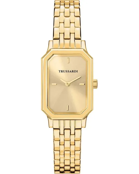 Γυναικείο ρολόι Trussardi T-Brera R2453179501, Χρυσό καντράν, Μπρασελέ από Ανοξείδωτο ατσάλι