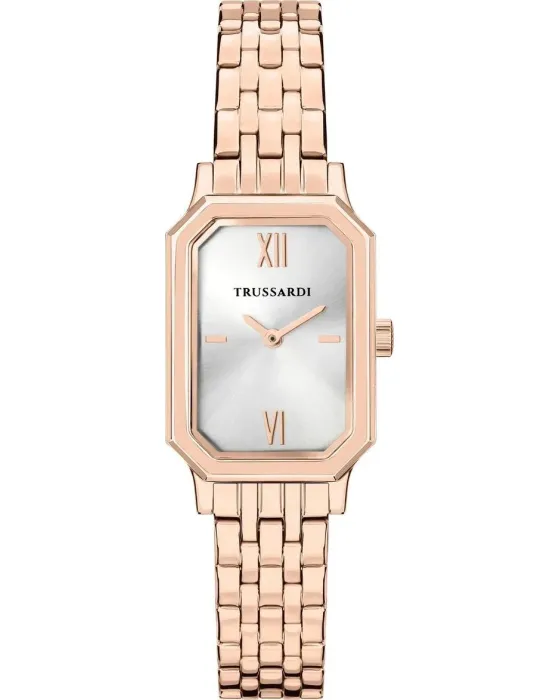 Γυναικείο ρολόι Trussardi T-Brera R2453179504, Ασημί καντράν, Μπρασελέ από Ανοξείδωτο ατσάλι
