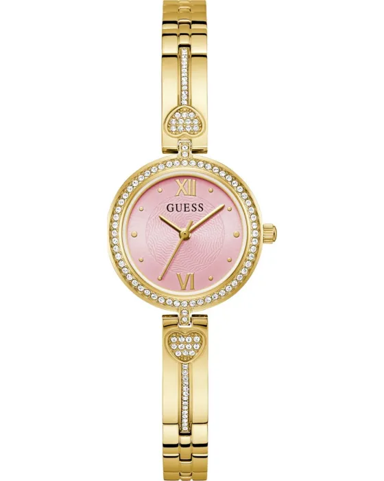 Γυναικείο ρολόι Guess Lovey GW0655L5, Ροζ καντράν, Μπρασελέ από Ανοξείδωτο ατσάλι