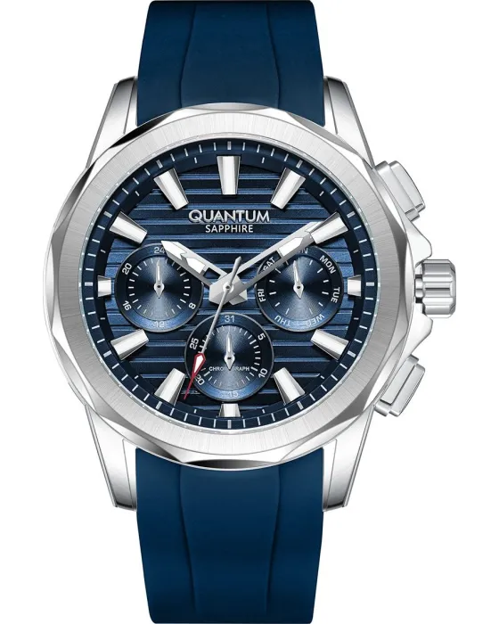 Men's watch Quantum Hunter HNG1281.399, Blue dial, Strap in Silicone