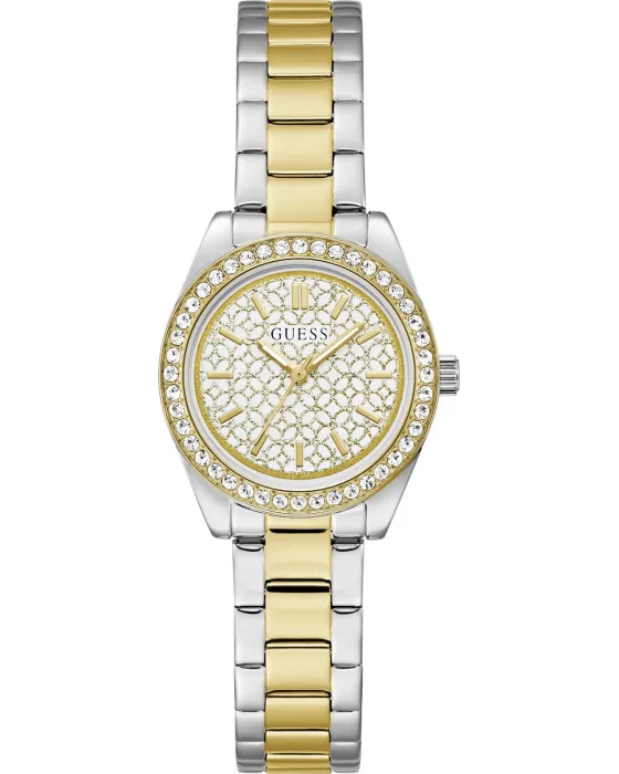 Γυναικείο ρολόι Guess Mini Luna GW1100L3, Λευκό / Χρυσό καντράν, Μπρασελέ από Ανοξείδωτο ατσάλι
