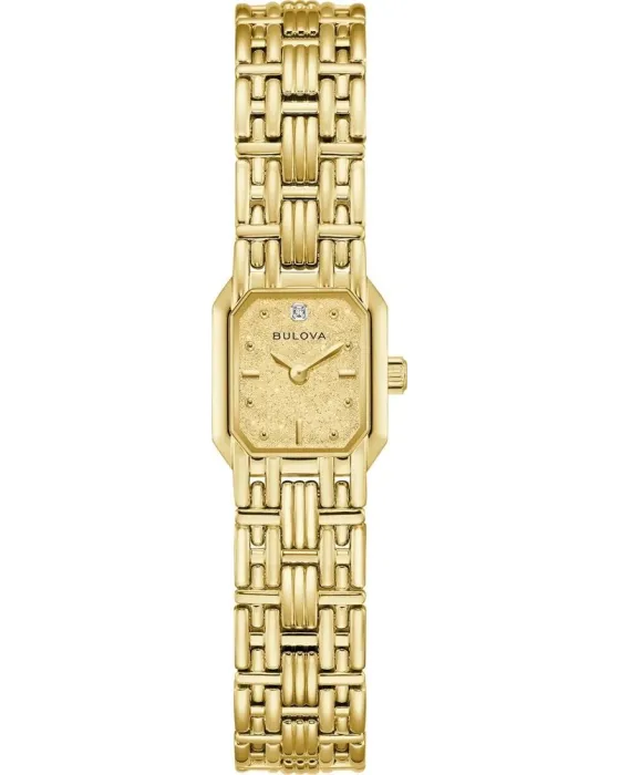 Γυναικείο ρολόι Bulova Goddess of Time 97P184, Χρυσό καντράν, Μπρασελέ από Ανοξείδωτο ατσάλι