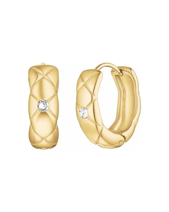 Earings Σκουλαρίκια Rosefield Crystal Star Hoops JECHG-J1353, Stainless steel, Gold