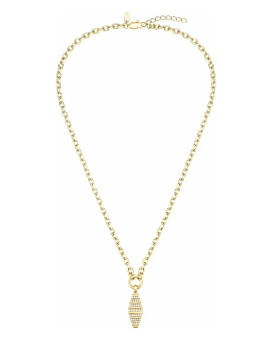 Necklace Κολιέ Rosefield Striped Pendant JNSBG-J1285, Stainless steel, Gold