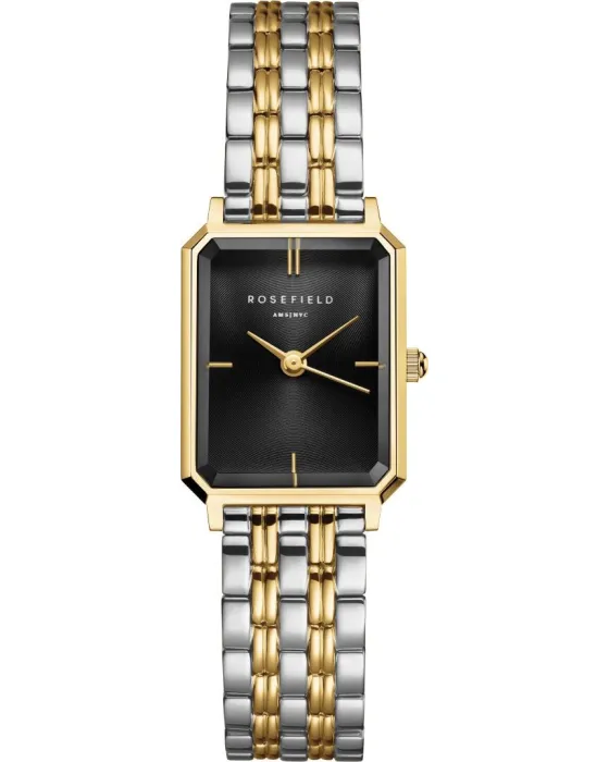 Female watch Rosefield Octagon XS OBDSG-O88, Black dial, Bracelet in Stainless Steel