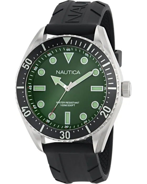 Men's watch Nautica NCT Windward NAPWWF602, Green dial, Strap in Silicone