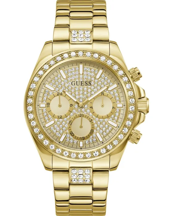 Ανδρικό ρολόι Guess Victor GW1136G2, Χρυσό καντράν, Μπρασελέ από Ανοξείδωτο ατσάλι