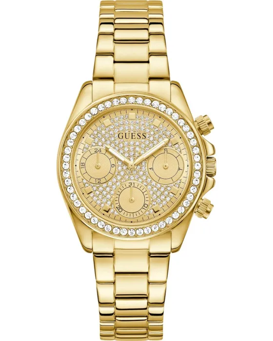 Γυναικείο ρολόι Guess Victoria GW1037L2, Χρυσό καντράν, Μπρασελέ από Ανοξείδωτο ατσάλι