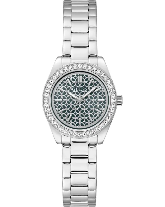 Women's watch Guess Mini Luna GW1100L1, Green / Silver dial, Bracelet in Stainless Steel
