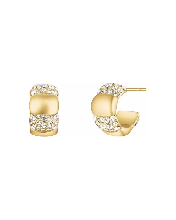 Earings Σκουλαρίκια Rosefield Striped Huggies JESPG-J1281, Stainless steel, Gold