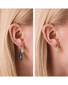 Rosefield Enamel Pave Hoops Earrings JEDDG-J1364, view 4
