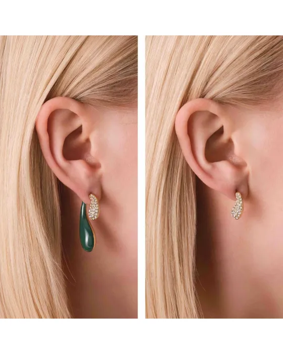 Rosefield Enamel Pave Hoops Earrings JEDDG-J1364, view 4