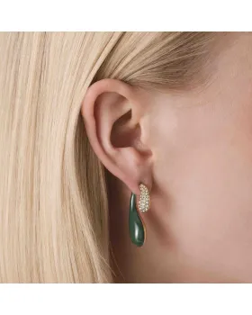 Rosefield Enamel Pave Hoops Earrings JEDDG-J1364, view 3